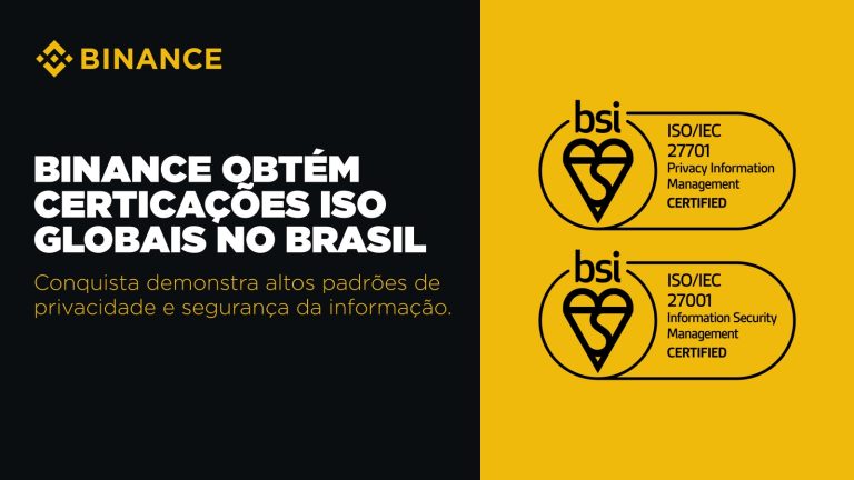 Binance obtém certificações ISO de privacidade e segurança da informação no Brasil