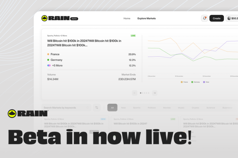 Rain Trade adota modelo descentralizado em mercados preditivos