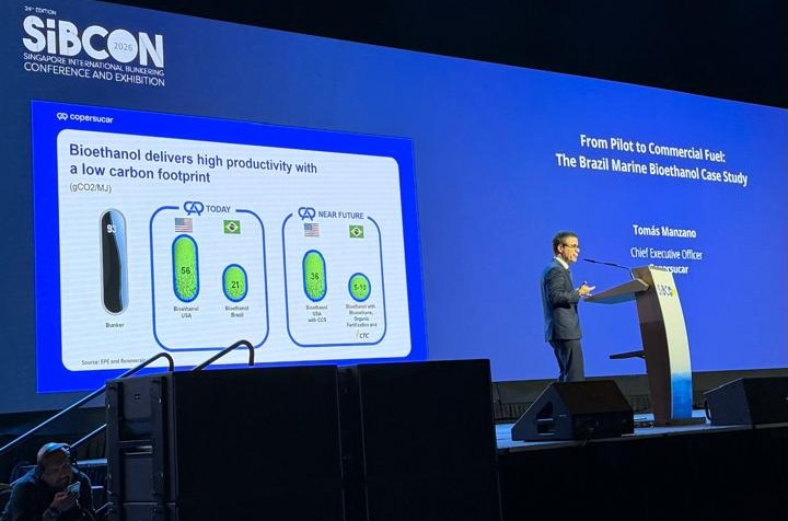 Copersucar reforça as vantagens do etanol como combustível marítimo na SIBCON 2026, em Singapura